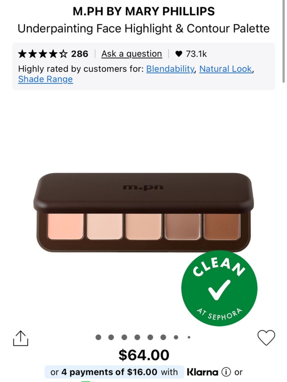 M.ph underpainting face highlight and contour palette